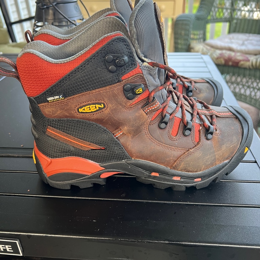 Keen Brown and Red Rugged Hiking Boots